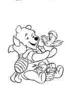 A coloring page of winnie the pooh - group